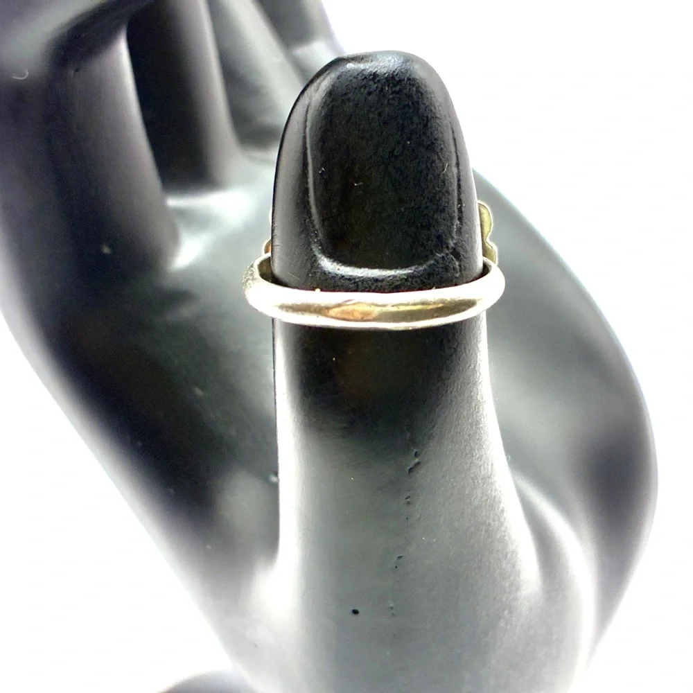 Vintage SIGNED MEXICO Malachite Ring with Sterling Silver Flower Backdrop